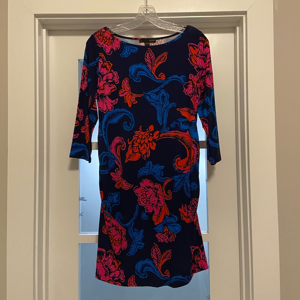 Soon navy maternity dress